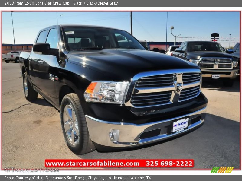 Black / Black/Diesel Gray 2013 Ram 1500 Lone Star Crew Cab