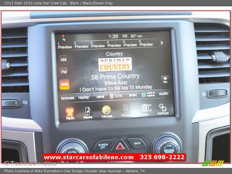 Black / Black/Diesel Gray 2013 Ram 1500 Lone Star Crew Cab