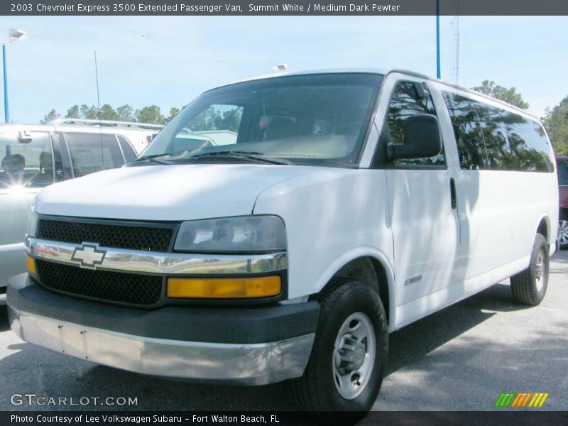 Summit White / Medium Dark Pewter 2003 Chevrolet Express 3500 Extended Passenger Van