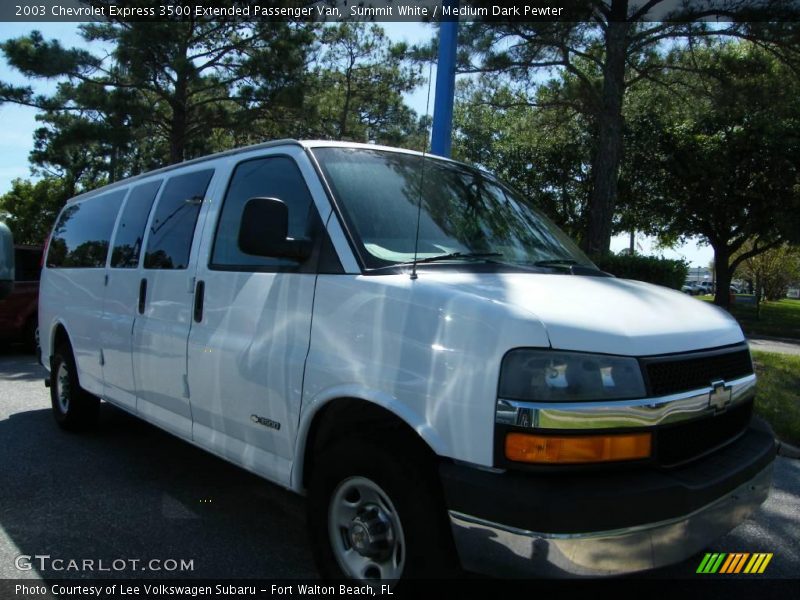 Summit White / Medium Dark Pewter 2003 Chevrolet Express 3500 Extended Passenger Van