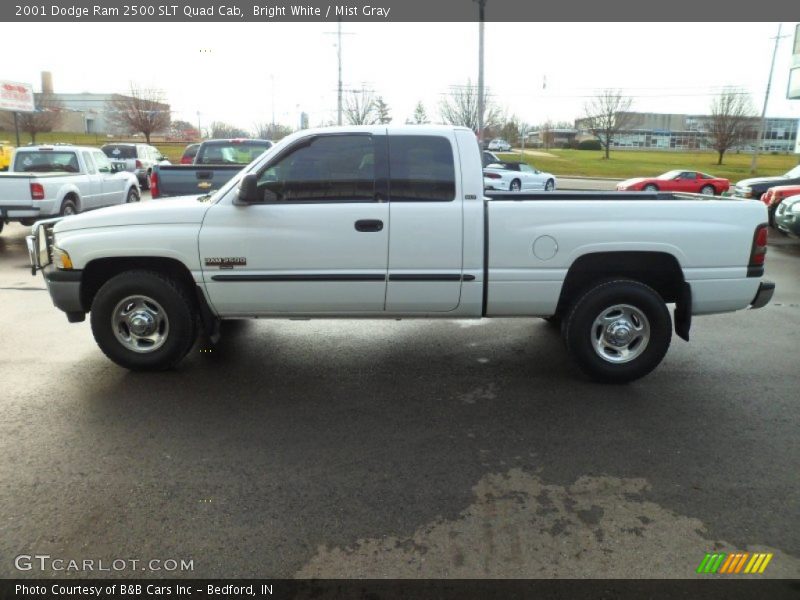 Bright White / Mist Gray 2001 Dodge Ram 2500 SLT Quad Cab