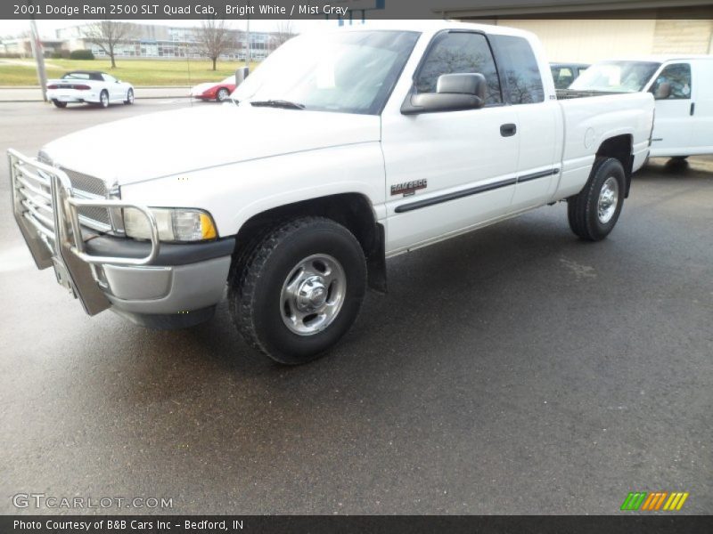 Bright White / Mist Gray 2001 Dodge Ram 2500 SLT Quad Cab