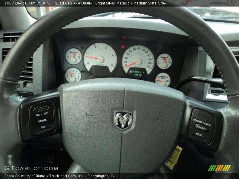 Bright Silver Metallic / Medium Slate Gray 2007 Dodge Ram 3500 SLT Quad Cab 4x4 Dually