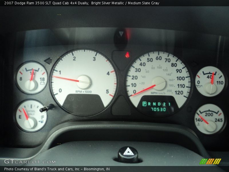 Bright Silver Metallic / Medium Slate Gray 2007 Dodge Ram 3500 SLT Quad Cab 4x4 Dually