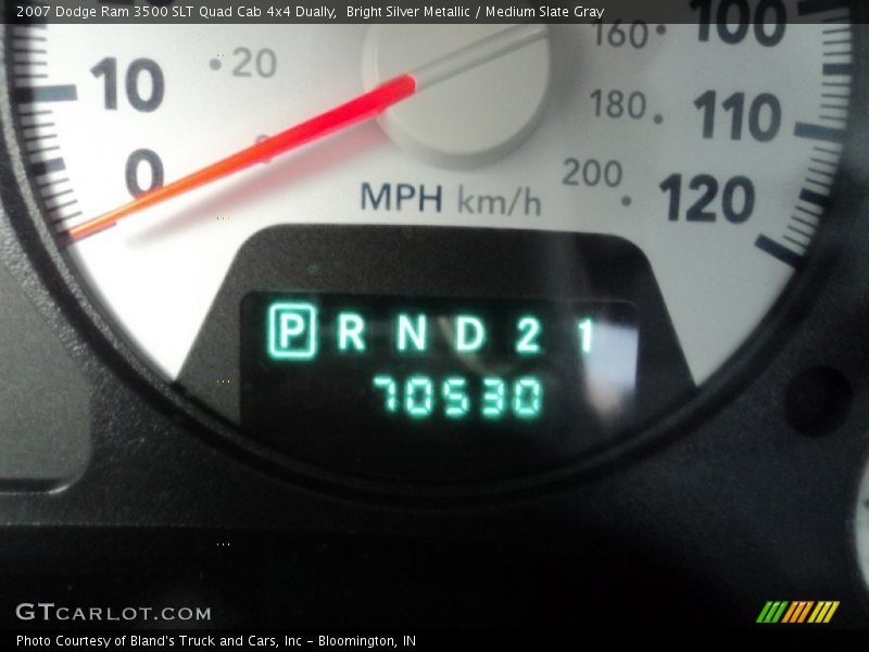 Bright Silver Metallic / Medium Slate Gray 2007 Dodge Ram 3500 SLT Quad Cab 4x4 Dually