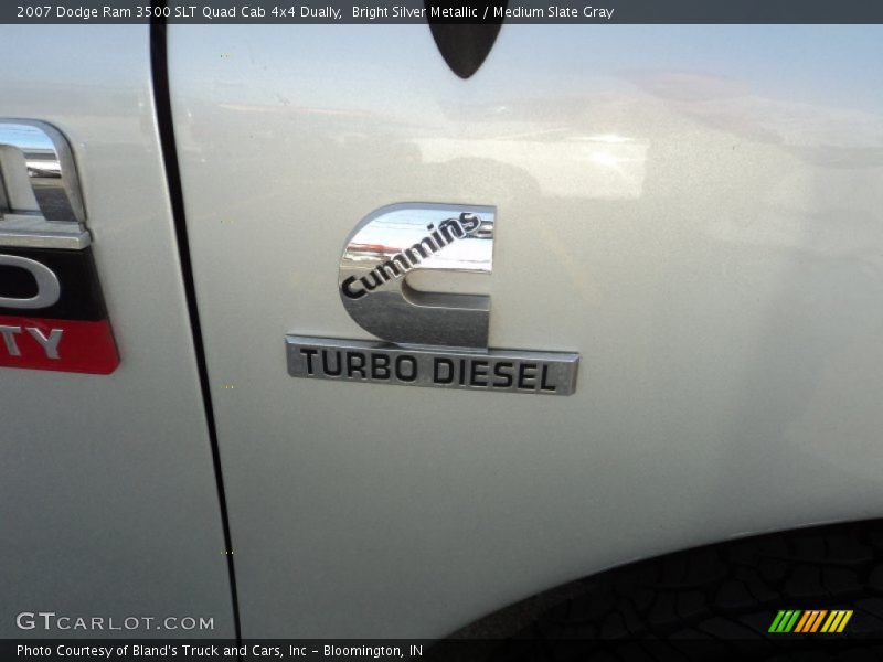 Bright Silver Metallic / Medium Slate Gray 2007 Dodge Ram 3500 SLT Quad Cab 4x4 Dually