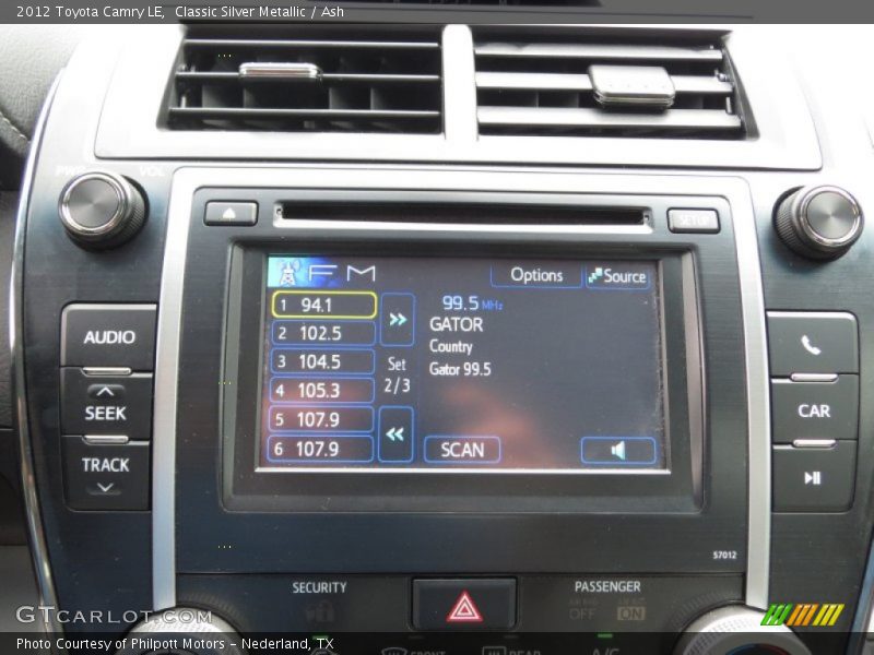 Classic Silver Metallic / Ash 2012 Toyota Camry LE