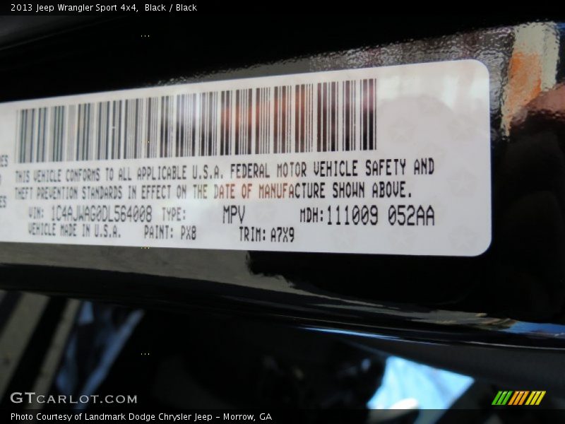 Black / Black 2013 Jeep Wrangler Sport 4x4