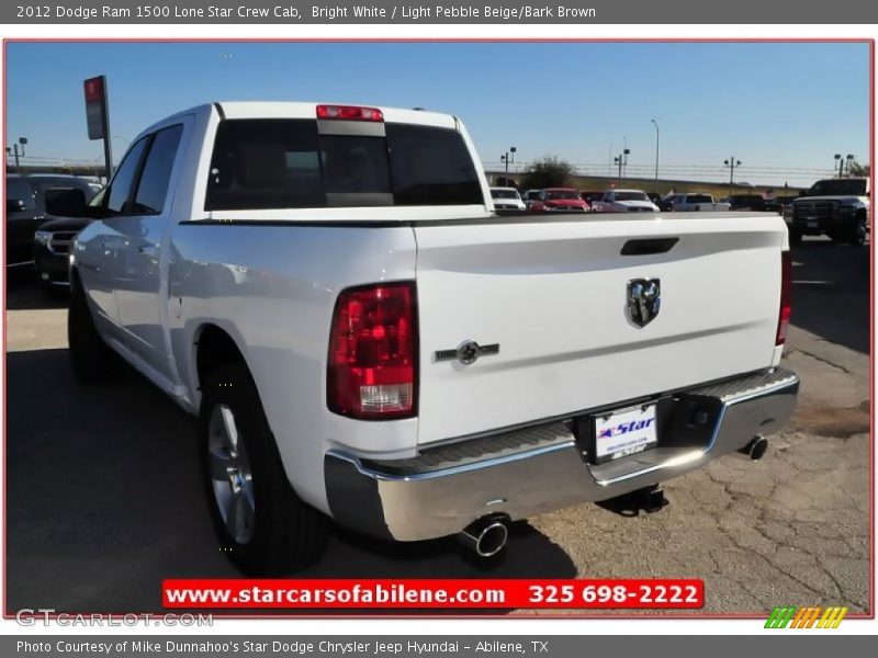 Bright White / Light Pebble Beige/Bark Brown 2012 Dodge Ram 1500 Lone Star Crew Cab
