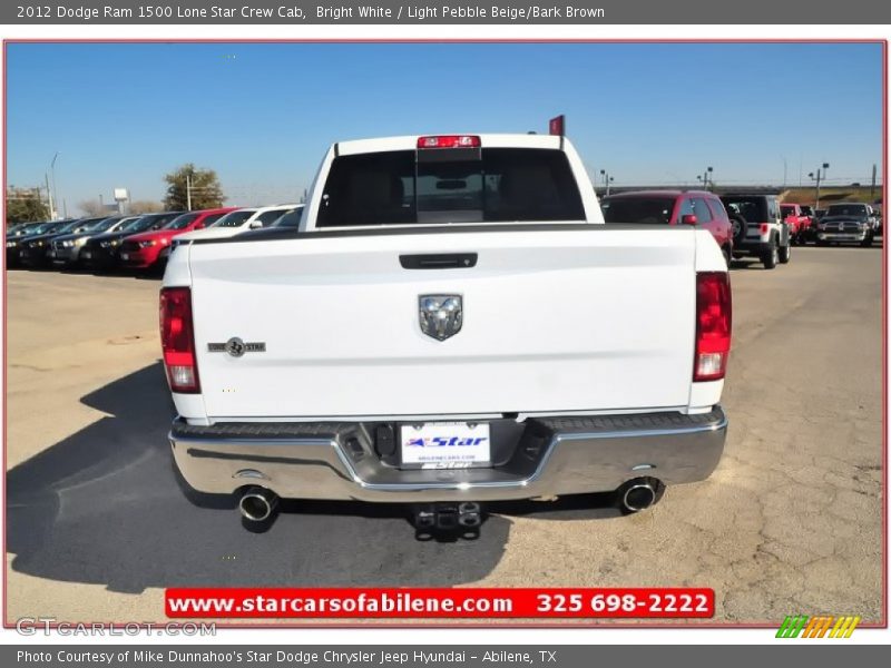 Bright White / Light Pebble Beige/Bark Brown 2012 Dodge Ram 1500 Lone Star Crew Cab