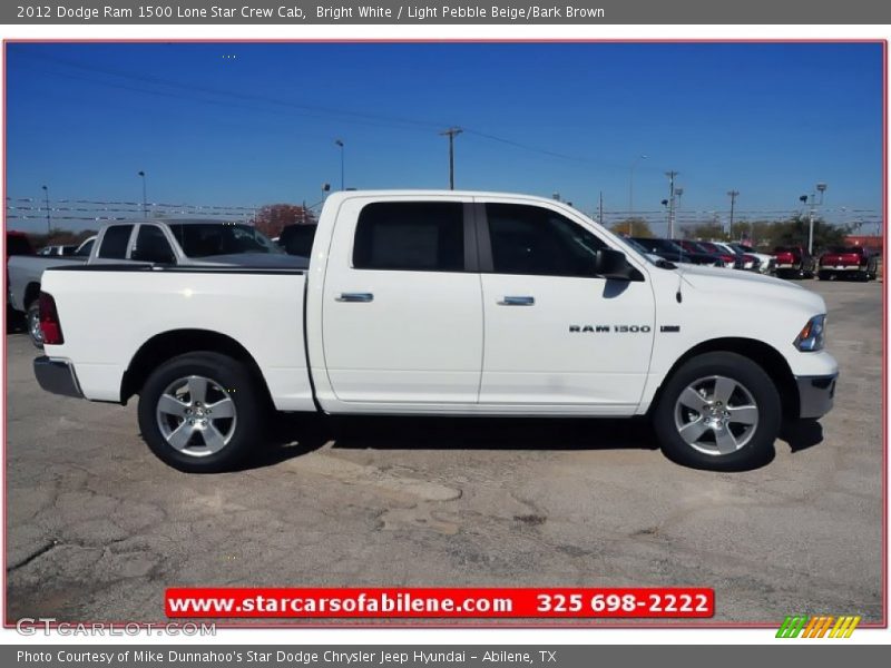 Bright White / Light Pebble Beige/Bark Brown 2012 Dodge Ram 1500 Lone Star Crew Cab
