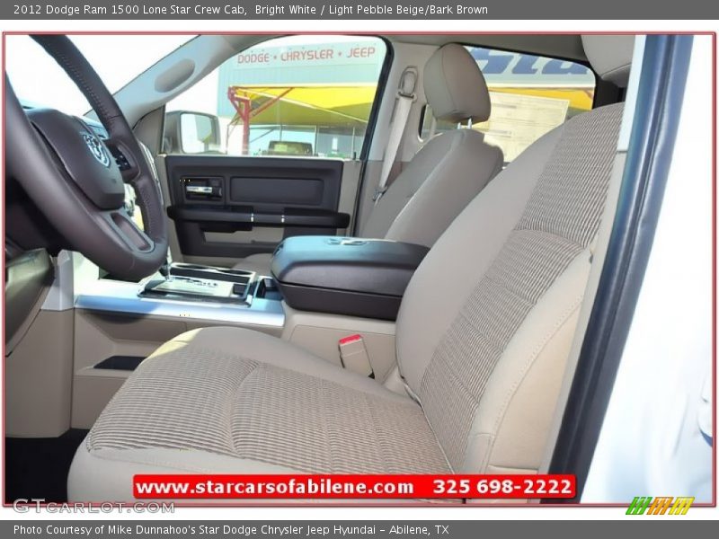 Bright White / Light Pebble Beige/Bark Brown 2012 Dodge Ram 1500 Lone Star Crew Cab