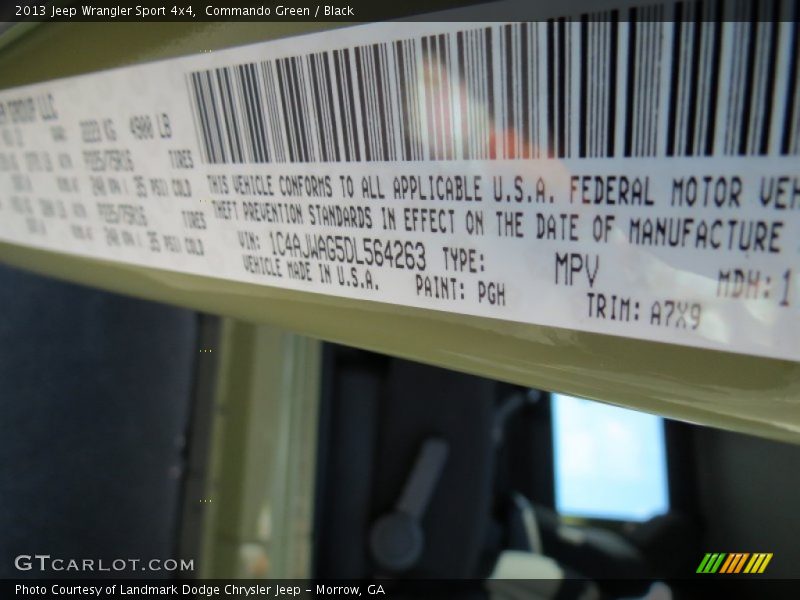 Commando Green / Black 2013 Jeep Wrangler Sport 4x4