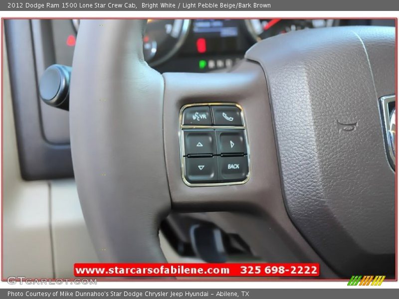 Bright White / Light Pebble Beige/Bark Brown 2012 Dodge Ram 1500 Lone Star Crew Cab
