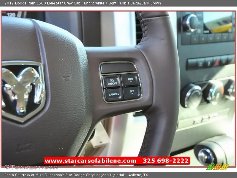 Bright White / Light Pebble Beige/Bark Brown 2012 Dodge Ram 1500 Lone Star Crew Cab