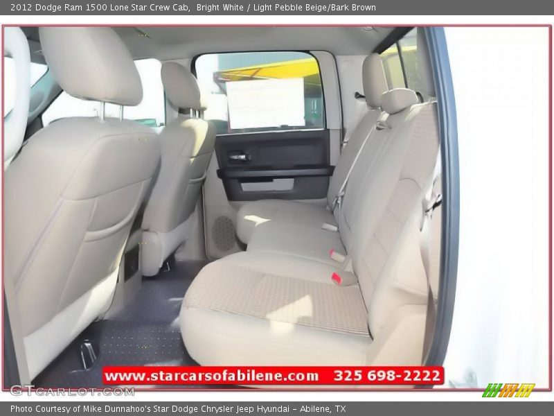 Bright White / Light Pebble Beige/Bark Brown 2012 Dodge Ram 1500 Lone Star Crew Cab