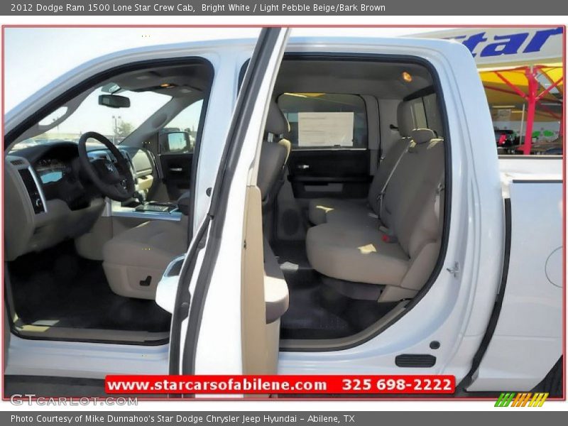 Bright White / Light Pebble Beige/Bark Brown 2012 Dodge Ram 1500 Lone Star Crew Cab