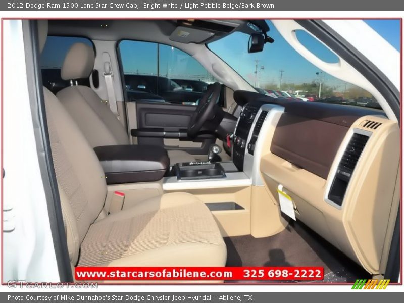 Bright White / Light Pebble Beige/Bark Brown 2012 Dodge Ram 1500 Lone Star Crew Cab