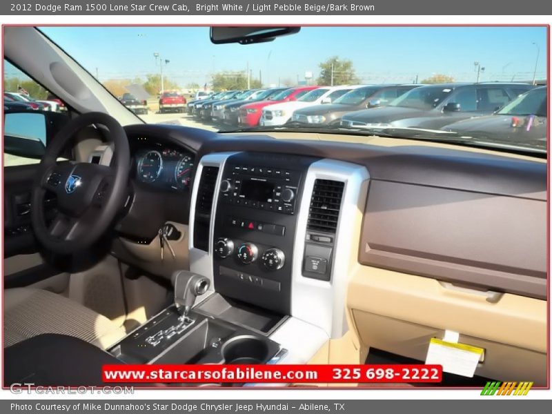 Bright White / Light Pebble Beige/Bark Brown 2012 Dodge Ram 1500 Lone Star Crew Cab