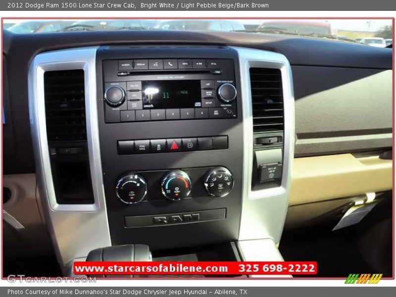 Bright White / Light Pebble Beige/Bark Brown 2012 Dodge Ram 1500 Lone Star Crew Cab