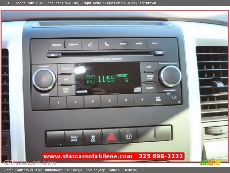 Bright White / Light Pebble Beige/Bark Brown 2012 Dodge Ram 1500 Lone Star Crew Cab
