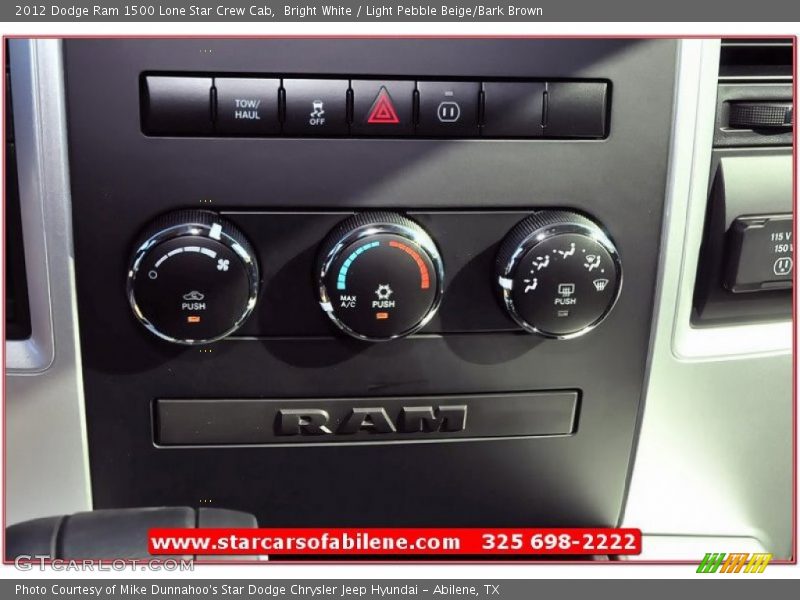 Bright White / Light Pebble Beige/Bark Brown 2012 Dodge Ram 1500 Lone Star Crew Cab