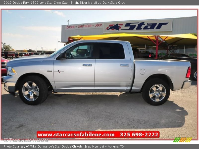 Bright Silver Metallic / Dark Slate Gray 2012 Dodge Ram 1500 Lone Star Crew Cab