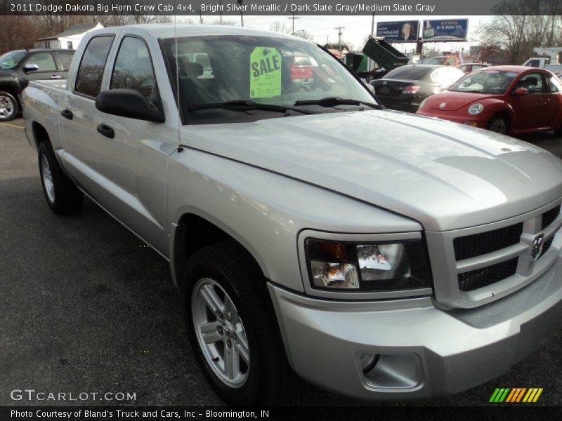 Bright Silver Metallic / Dark Slate Gray/Medium Slate Gray 2011 Dodge Dakota Big Horn Crew Cab 4x4