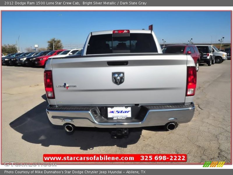 Bright Silver Metallic / Dark Slate Gray 2012 Dodge Ram 1500 Lone Star Crew Cab