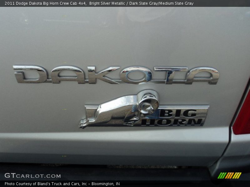 Bright Silver Metallic / Dark Slate Gray/Medium Slate Gray 2011 Dodge Dakota Big Horn Crew Cab 4x4