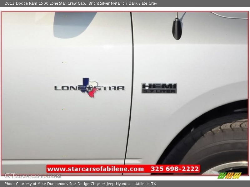 Bright Silver Metallic / Dark Slate Gray 2012 Dodge Ram 1500 Lone Star Crew Cab