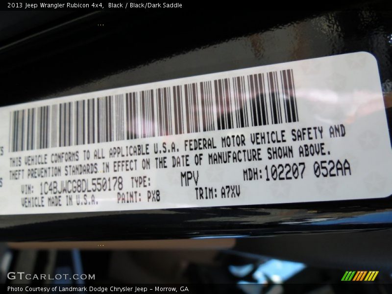 Black / Black/Dark Saddle 2013 Jeep Wrangler Rubicon 4x4