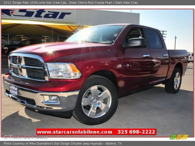 Deep Cherry Red Crystal Pearl / Dark Slate Gray 2012 Dodge Ram 1500 Lone Star Crew Cab
