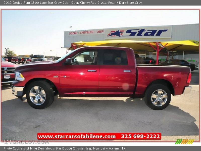 Deep Cherry Red Crystal Pearl / Dark Slate Gray 2012 Dodge Ram 1500 Lone Star Crew Cab