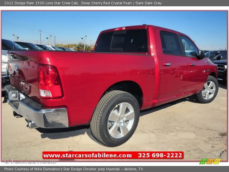 Deep Cherry Red Crystal Pearl / Dark Slate Gray 2012 Dodge Ram 1500 Lone Star Crew Cab