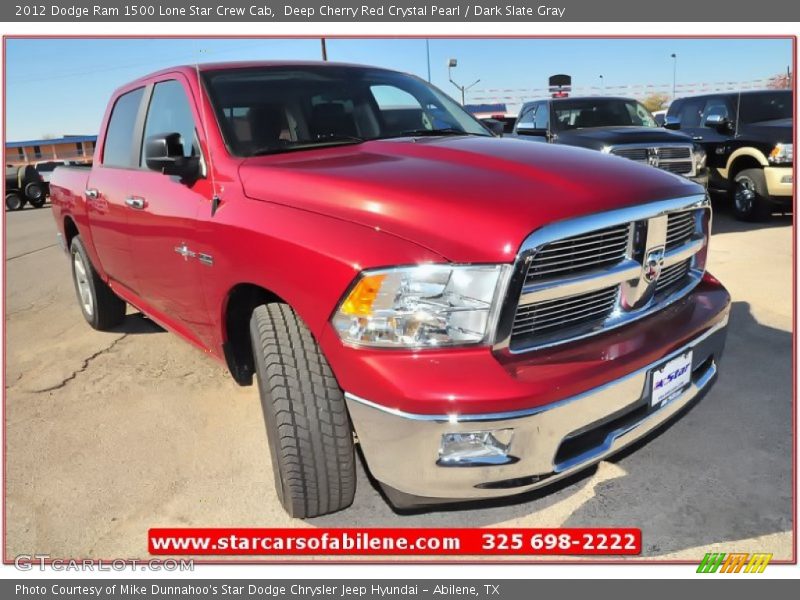 Deep Cherry Red Crystal Pearl / Dark Slate Gray 2012 Dodge Ram 1500 Lone Star Crew Cab