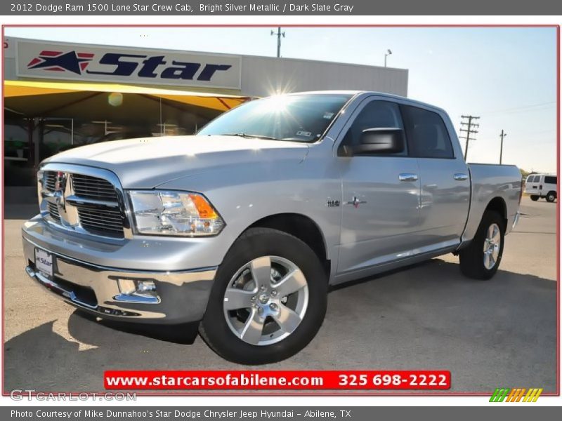 Bright Silver Metallic / Dark Slate Gray 2012 Dodge Ram 1500 Lone Star Crew Cab