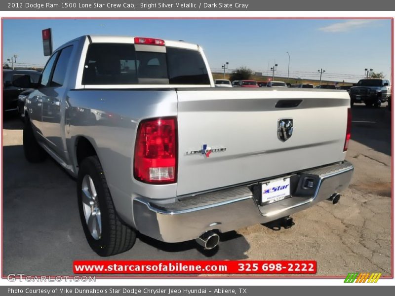 Bright Silver Metallic / Dark Slate Gray 2012 Dodge Ram 1500 Lone Star Crew Cab