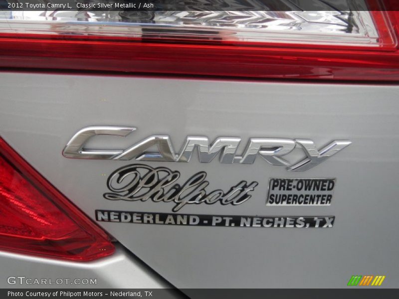 Classic Silver Metallic / Ash 2012 Toyota Camry L