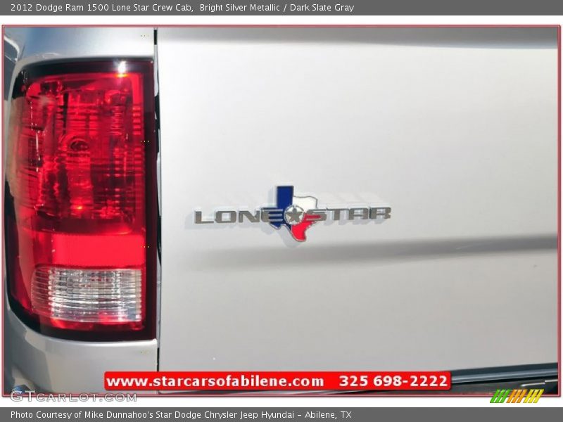 Bright Silver Metallic / Dark Slate Gray 2012 Dodge Ram 1500 Lone Star Crew Cab