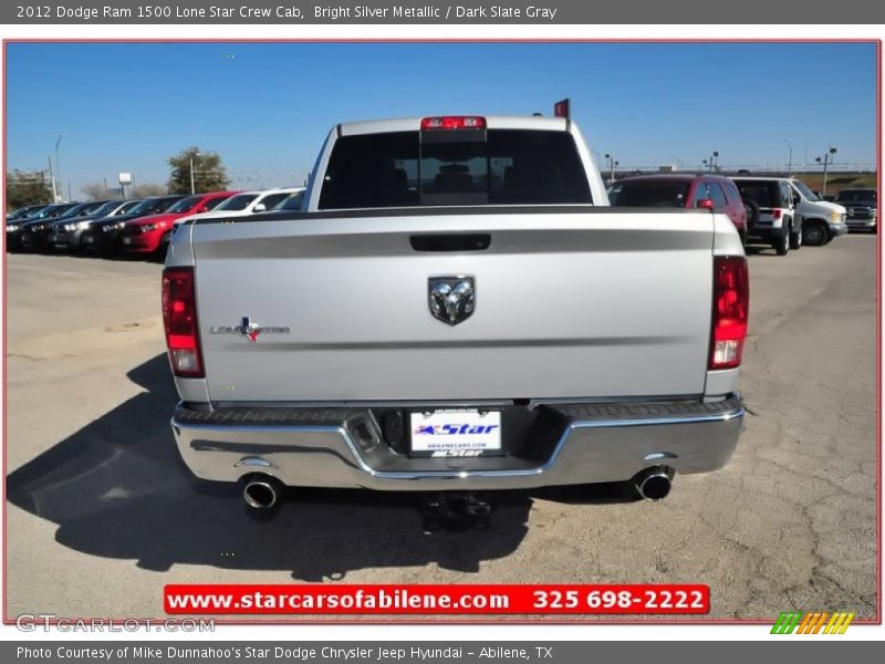 Bright Silver Metallic / Dark Slate Gray 2012 Dodge Ram 1500 Lone Star Crew Cab