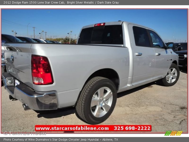 Bright Silver Metallic / Dark Slate Gray 2012 Dodge Ram 1500 Lone Star Crew Cab