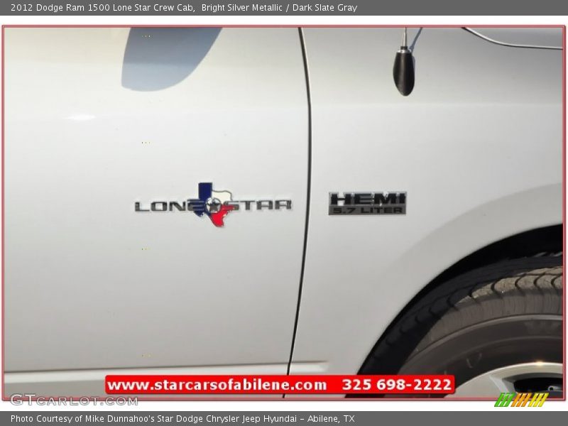 Bright Silver Metallic / Dark Slate Gray 2012 Dodge Ram 1500 Lone Star Crew Cab