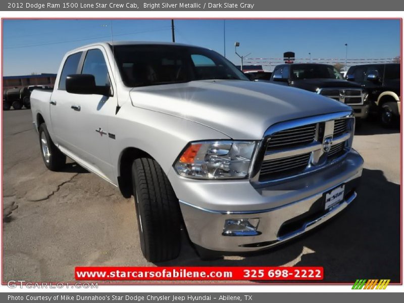 Bright Silver Metallic / Dark Slate Gray 2012 Dodge Ram 1500 Lone Star Crew Cab