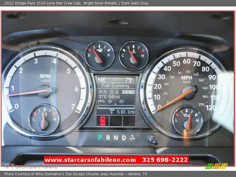 Bright Silver Metallic / Dark Slate Gray 2012 Dodge Ram 1500 Lone Star Crew Cab
