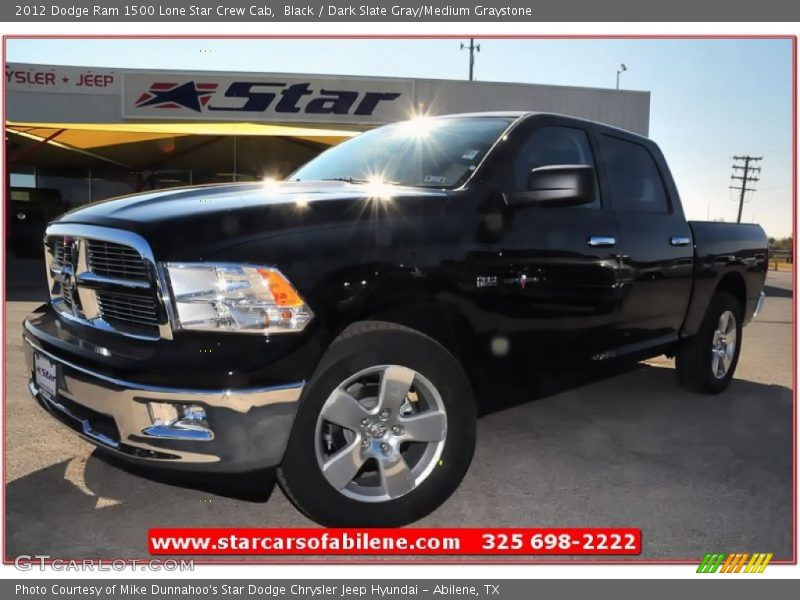 Black / Dark Slate Gray/Medium Graystone 2012 Dodge Ram 1500 Lone Star Crew Cab