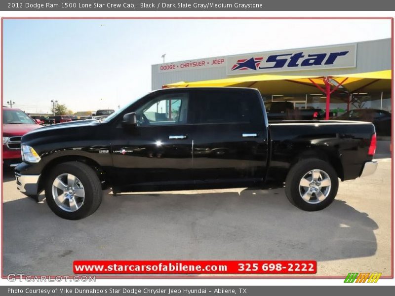 Black / Dark Slate Gray/Medium Graystone 2012 Dodge Ram 1500 Lone Star Crew Cab