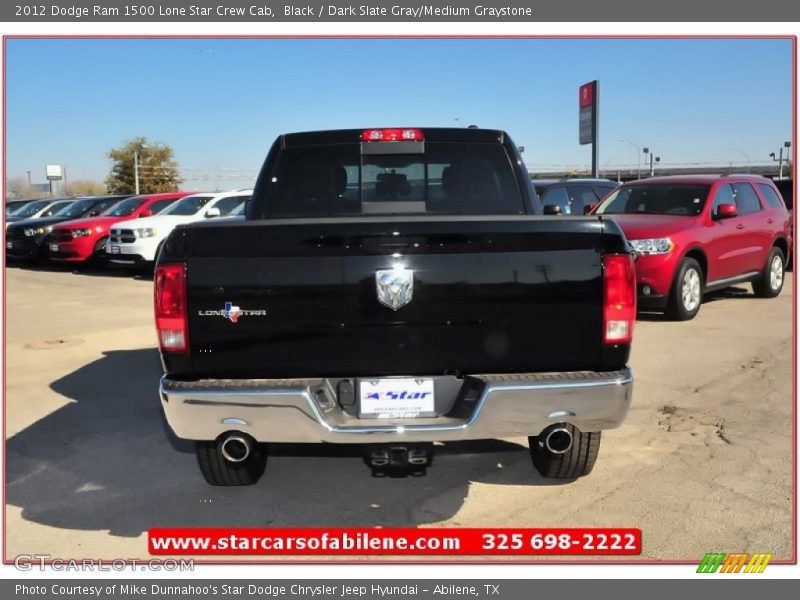 Black / Dark Slate Gray/Medium Graystone 2012 Dodge Ram 1500 Lone Star Crew Cab