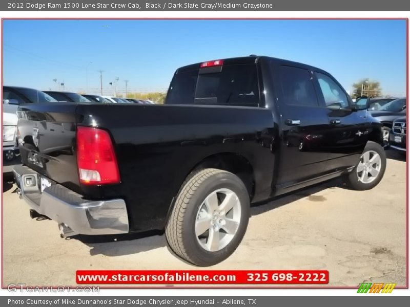 Black / Dark Slate Gray/Medium Graystone 2012 Dodge Ram 1500 Lone Star Crew Cab