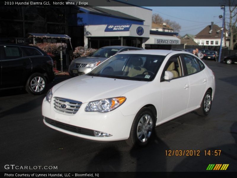 Nordic White / Beige 2010 Hyundai Elantra GLS